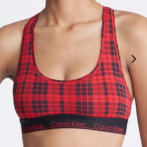 Calvin Klein Unlined Plaid Bralette - Picture 1 of 5